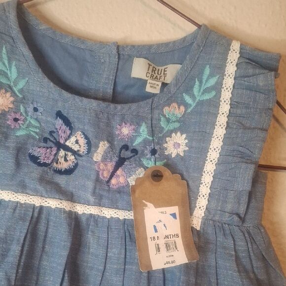 True Craft Blue Kids Top with Embroidered Design size 18 months NWT - Picture 2 of 5